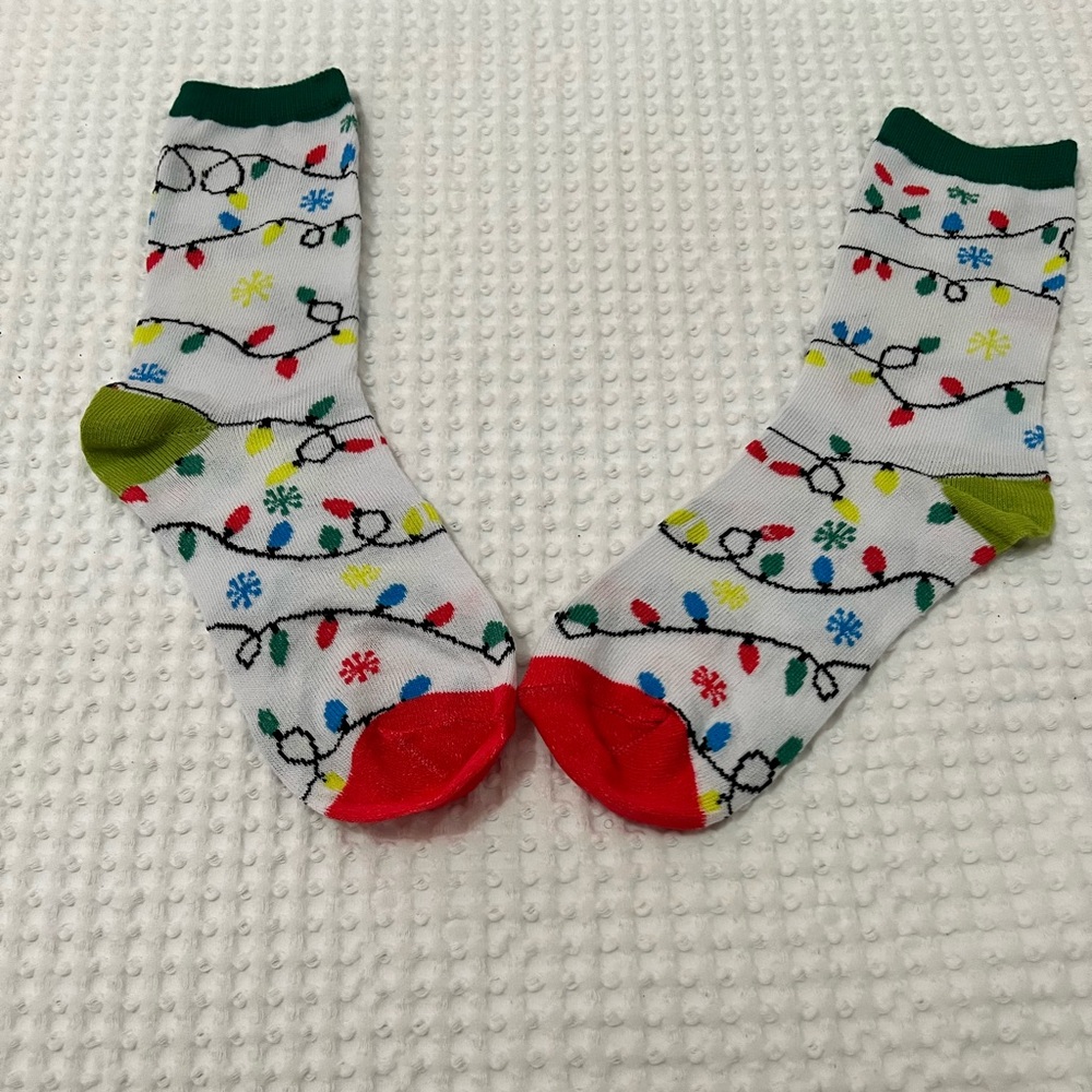 Festive Holiday Light Pattern Socks